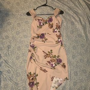 Pink  with flowers Sz M cocktail dress